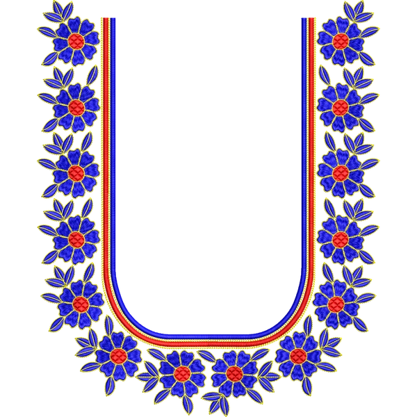 Blouse Design No :MSM - 901 - U Shape, Simple Border