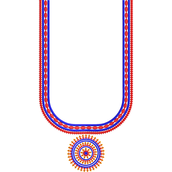 Blouse Design No :MSM - 909 - Simple Border, U Shape