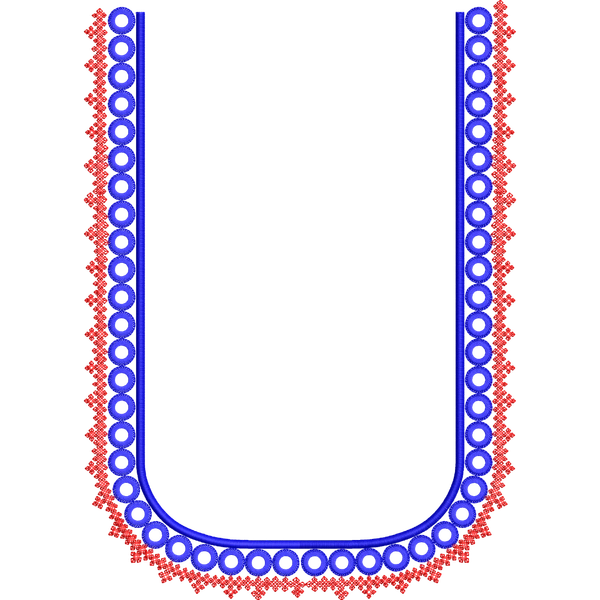 Blouse Design No :MSM - 918 - Simple Border, U Shape