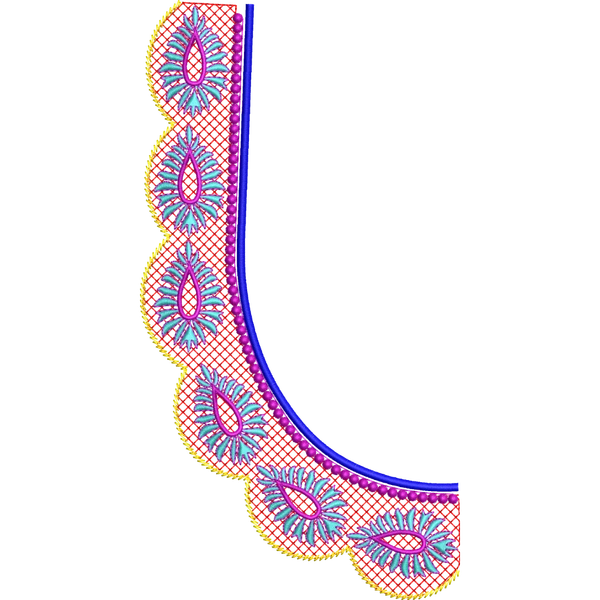 Blouse Design No :MSM - 944 - Butta, U Shape