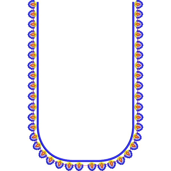 Blouse Design No :MSM - 957 - Simple Border, U Shape