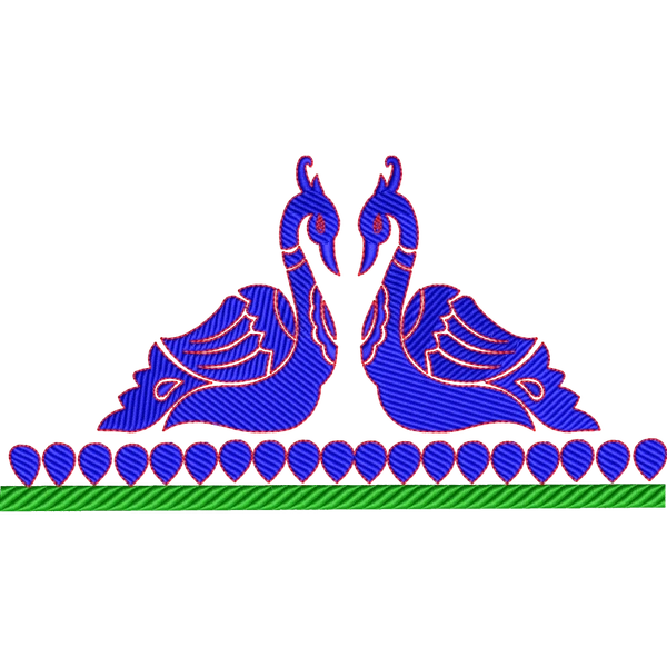 Blouse Design No :MSM - 963 - Border With Butta, U Shape