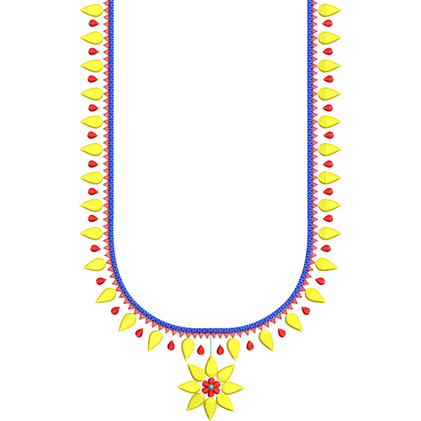 Blouse Design No :MSM - 964 - Border With Butta, U Shape