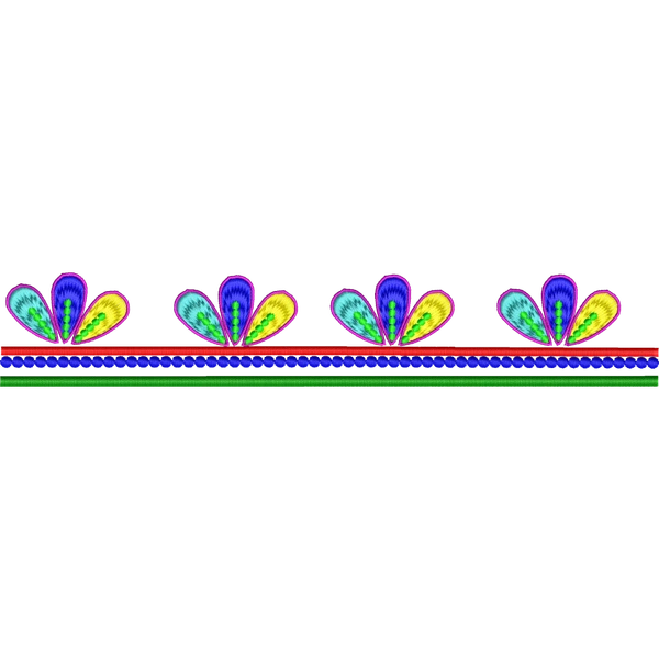 Blouse Design No :MSM - 985 - Simple Border, Pot Neck