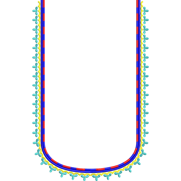 Blouse Design No :MSM - 987 - Simple Border, U Shape