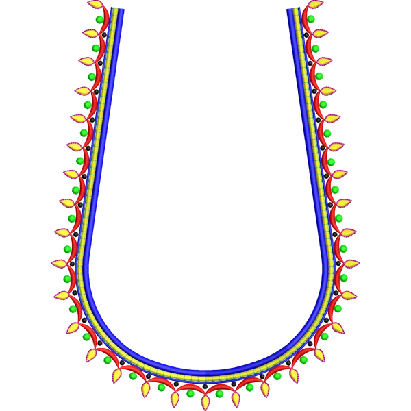 Blouse Design No :MSM - 988 - Simple Border, U Shape
