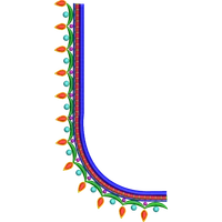 Blouse Design No :MSM - 988 - Simple Border, U Shape