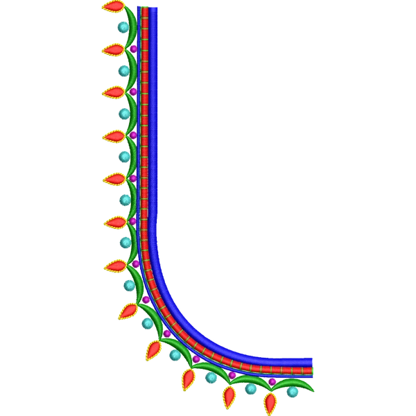 Blouse Design No :MSM - 988 - Simple Border, U Shape