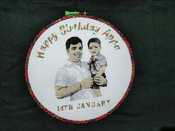 Embroidery Hoop - Birthday Gift with Photo Embroidery (Hoop-008)
