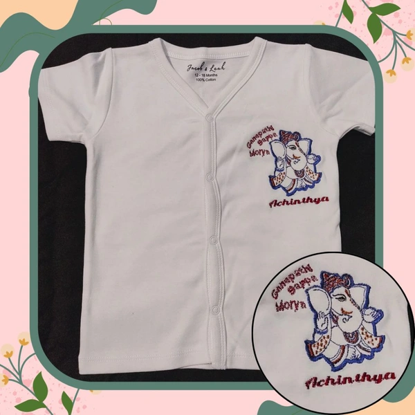 Baby Shirt With Cartoon Embroidery