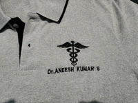T shirt logo Embroidery With Sleeve Design