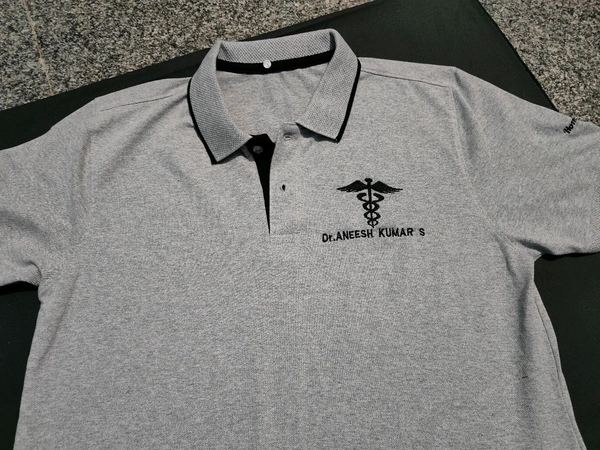 T shirt logo Embroidery With Sleeve Design