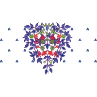 Blouse Design No :BH411/1 ,Small Butta , Flower Bunch - Full Sleeve, Pot Neck