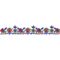 Blouse Design No :BH411/3 ,Small Butta , Flower Bunch - Full Sleeve, U Shape