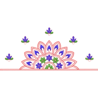 Blouse Design No : MSM-102 - Border with Butta, U Shape