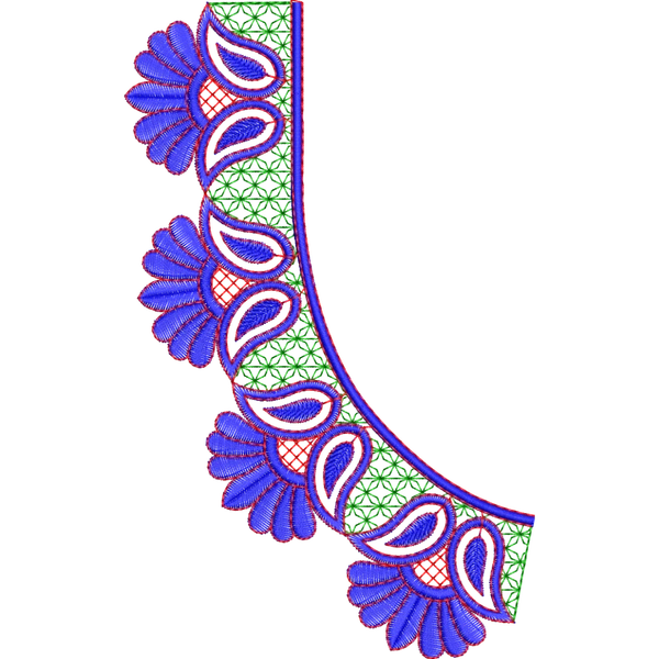Blouse Design No : MSM-110 - Simple Border, U Shape