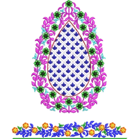 Blouse Design No : MSM-116 - Border with Butta, U Shape