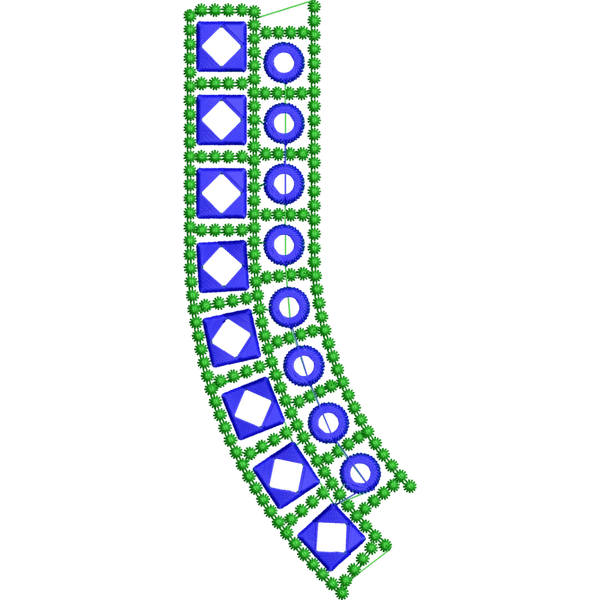 Blouse Design No : MSM-121 - Mirror Work, Simple Border, U Shape