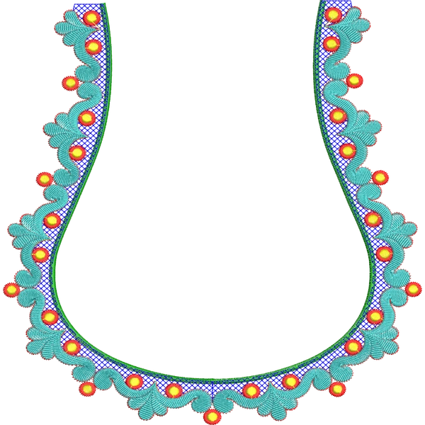 Blouse Design No : MSM-114 - Simple Border, U Shape