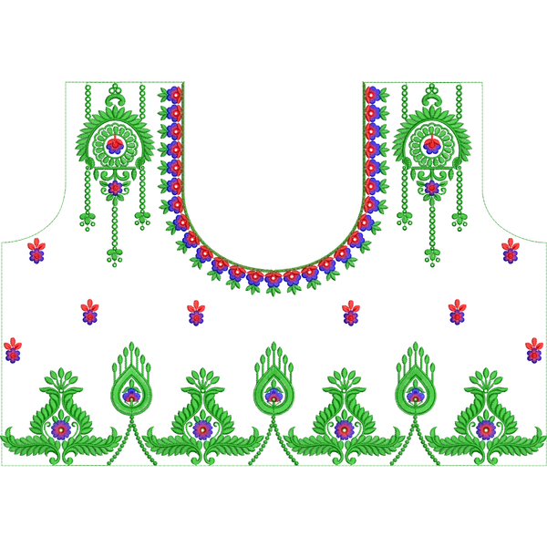 Blouse Design No : MSM-106 - U Shape, Butta