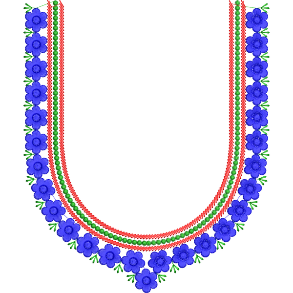 Blouse Design No : MSM-124 - Simple Border, U Shape