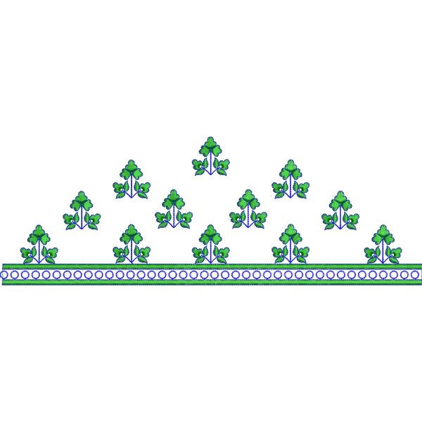 Blouse Design No : MSM-104 - Border with Butta, U Shape