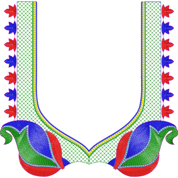 Blouse Design No :MSM - 133 - Simple Border, Sweat Heart