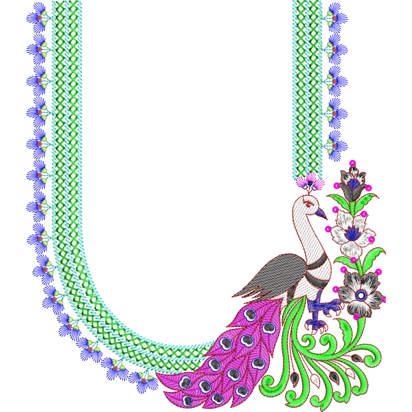 Blouse Design No :MSM - 139 - Simple Border, U Shape