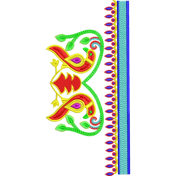 Blouse Design No :MSM - 152 - Border with Butta, Sweat Heart