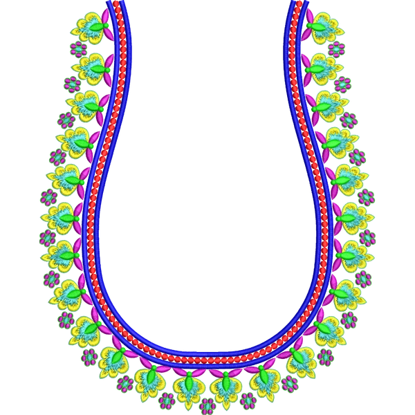 Blouse Design No :MSM - 156 - Simple Border, U Shape