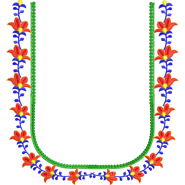 Blouse Design No :MSM - 162 - U Shape, Border with Butta