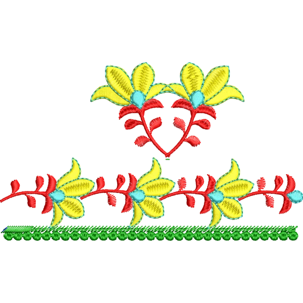 Blouse Design No :MSM - 162 - U Shape, Border with Butta