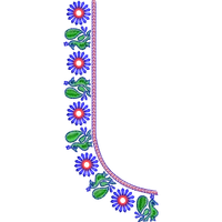 Blouse Design No :MSM - 172 - U Shape, Mirror Work, Simple Border