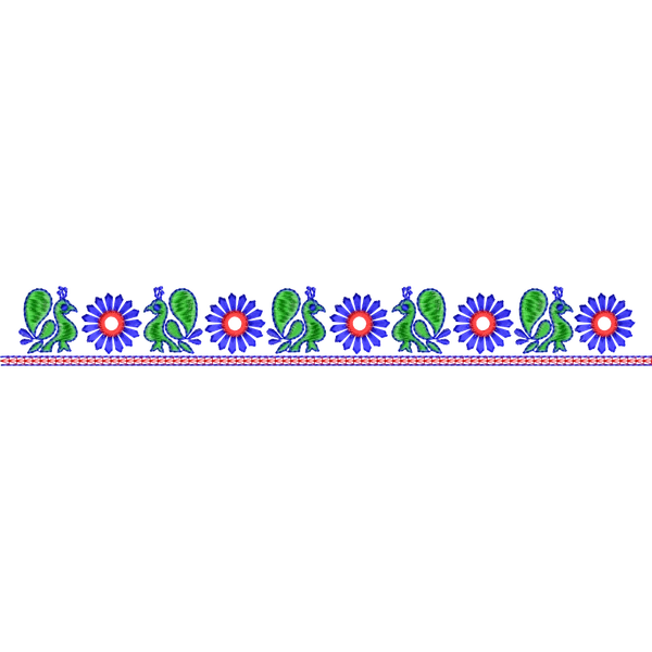 Blouse Design No :MSM - 172 - U Shape, Mirror Work, Simple Border