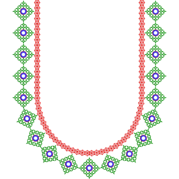 Blouse Design No :MSM - 189 - Kutch with Mirror, Simple Border, U Shape