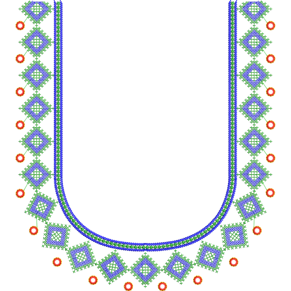 Blouse Design No :MSM - 192 - Kutch Work, Simple Border, U Shape