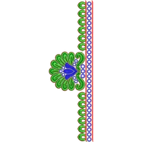 Blouse Design No :MSM - 193 - Mirror Work, Simple Border, U Shape