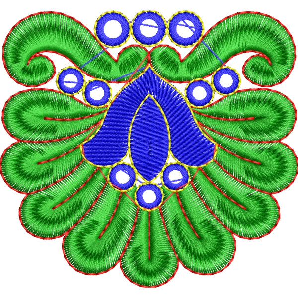 Blouse Design No :MSM - 193 - Mirror Work, Simple Border, U Shape