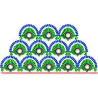 Blouse Design No :MSM - 195 - Mirror Work, Simple Border, U Shape