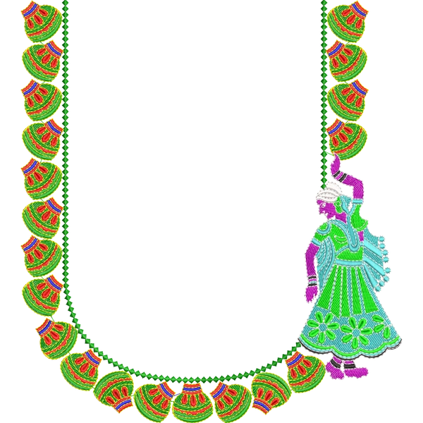 Blouse Design No :MSM - 197 - Simple Border, U Shape