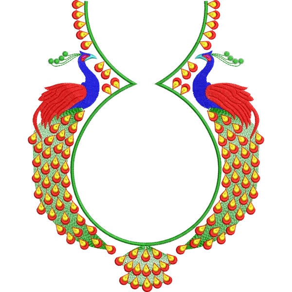 Blouse Design No :MSM - 207 - Pot Neck, Border With Butta