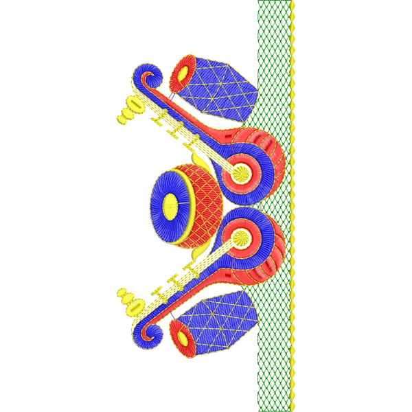Blouse Design No :MSM - 209 - U Shape, Border With Butta