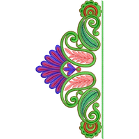 Blouse Design No :MSM - 213 - Border With Butta, U Shape