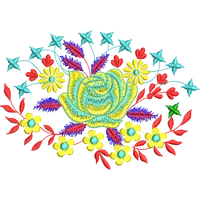 Blouse Design No :MSM - 215 - Border With Butta, U Shape