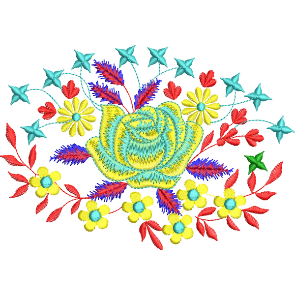 Blouse Design No :MSM - 215 - Border With Butta, U Shape