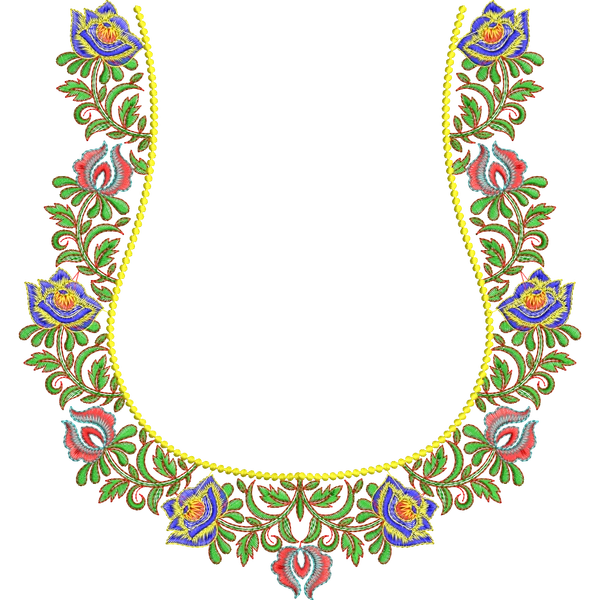 Blouse Design No :MSM - 216 - U Shape, Simple Border