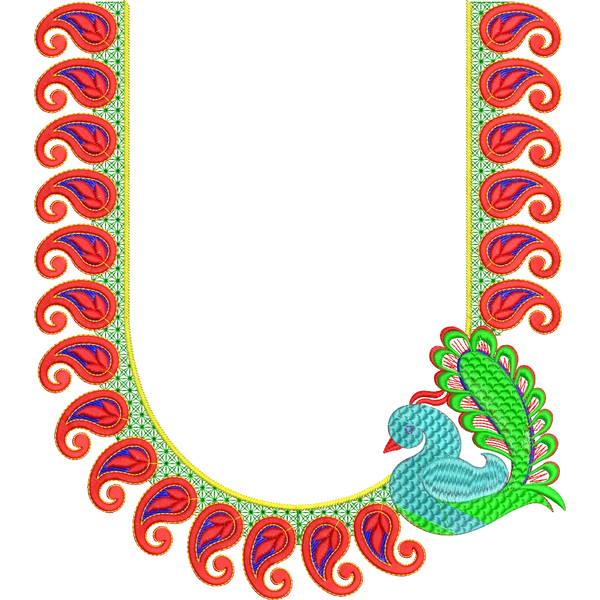 Blouse Design No :MSM - 218 - Simple Border, U Shape