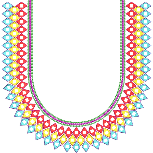Blouse Design No :MSM - 222 - Mirror Work, Simple Border, U Shape