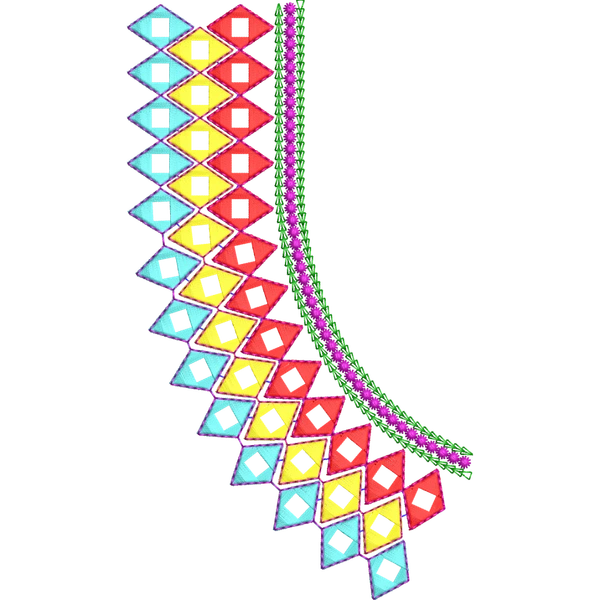 Blouse Design No :MSM - 222 - Mirror Work, Simple Border, U Shape
