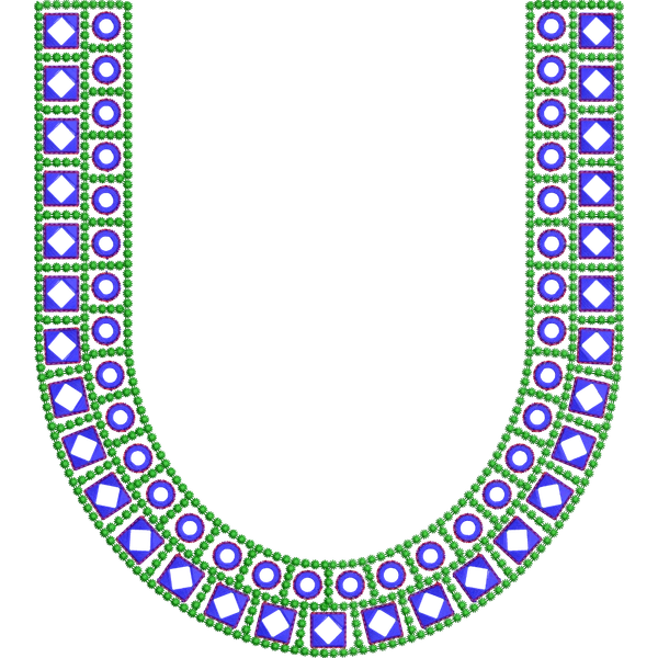 Blouse Design No :MSM - 223 - Mirror Work, Simple Border, U Shape